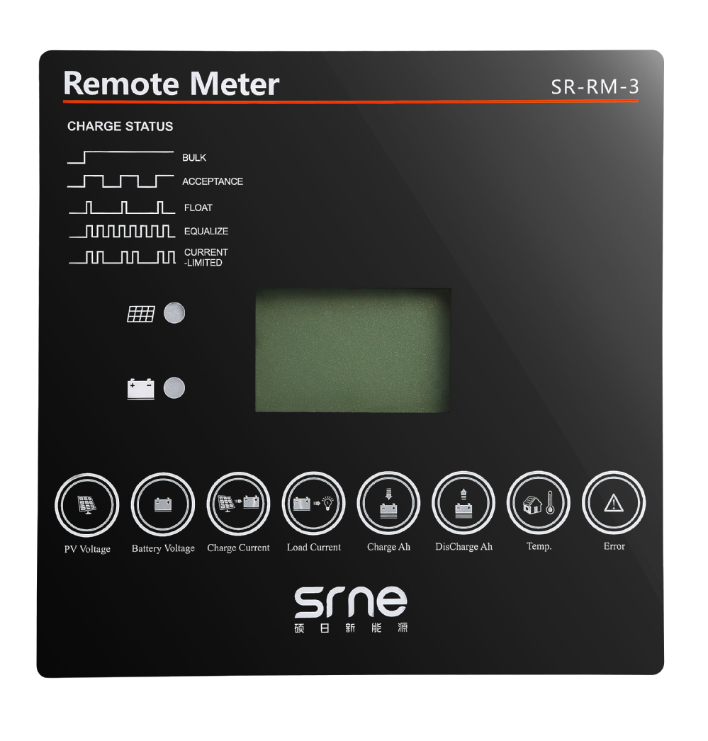 SOLAR SR-RM-3 MEDIDOR REMOTO LCD CONTROLADOR DE CARGA